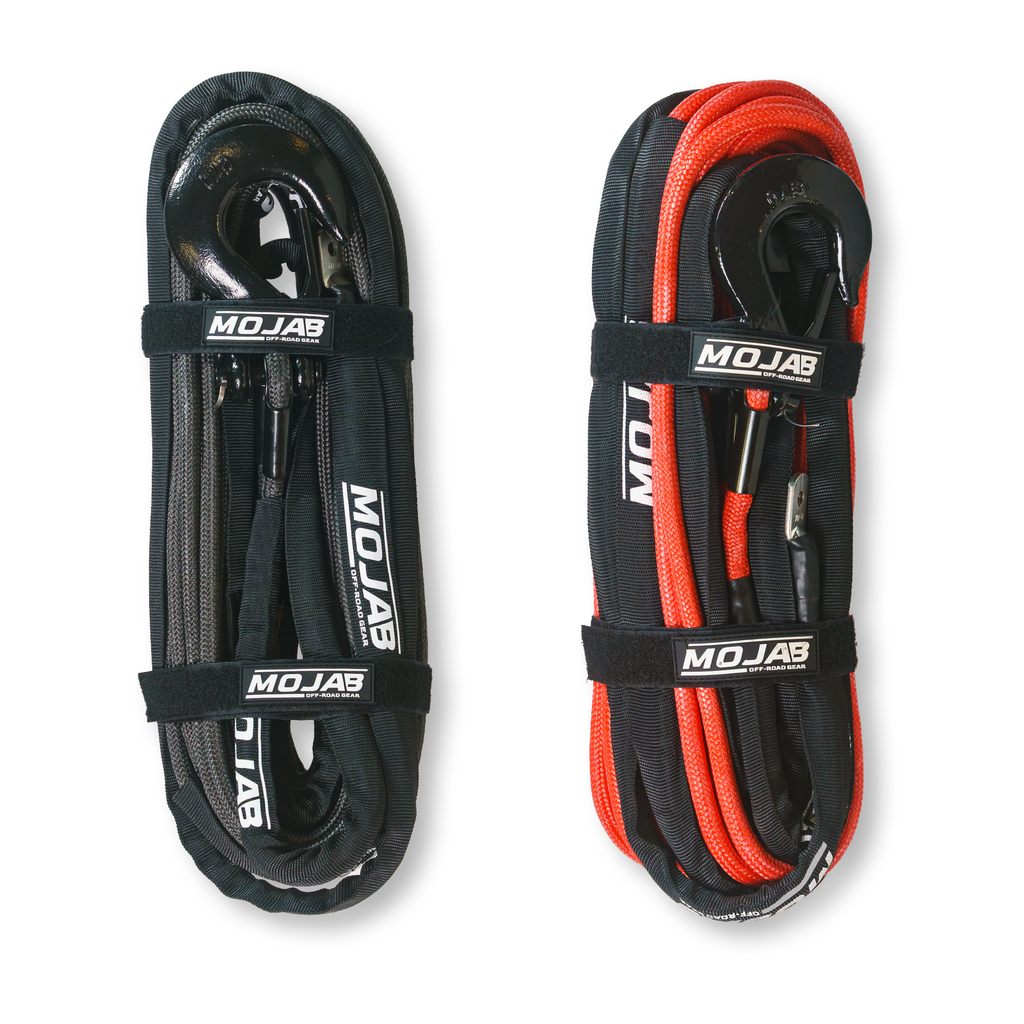 3/8'' x 85' Double Braided Winch Rope with Removeable forged winch hook