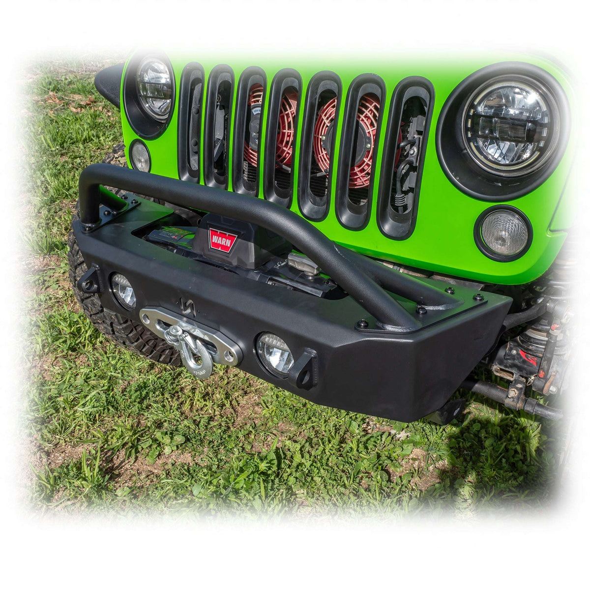 Front Bumper with Skid Plate and Recessed Winch Mount for Jeep Wrangler JK, JL, and Gladiator JT