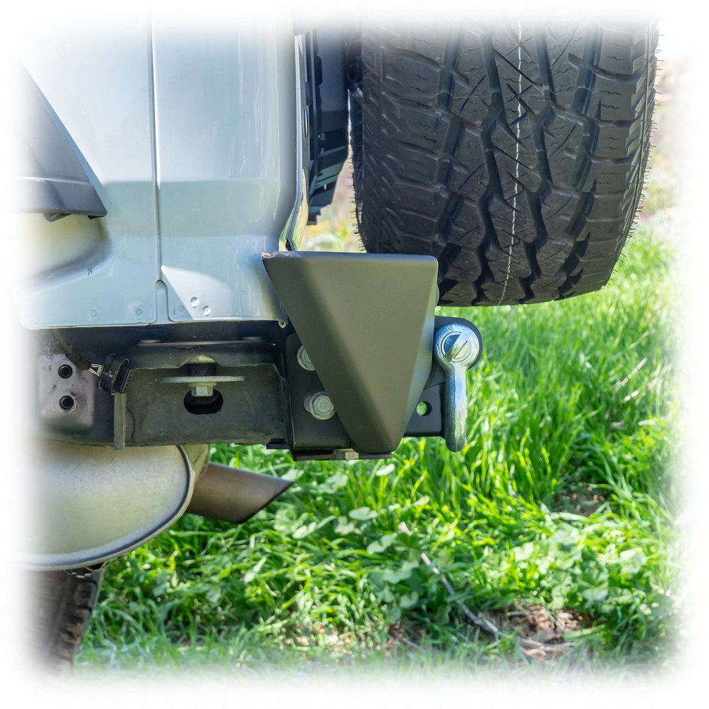 Minimalist Rear Bumper with LED Pod Lights and Hitch Receiver for Jeep Wrangler JL